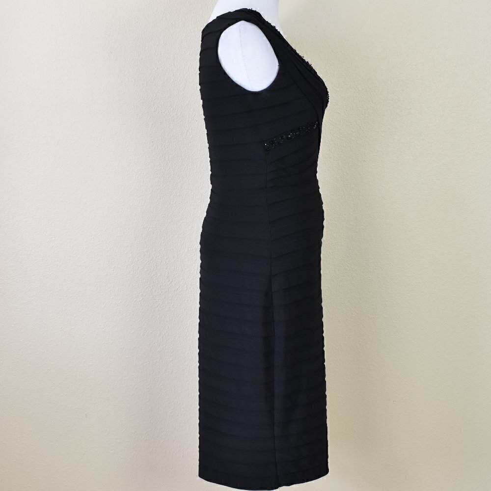 Cache Tiered Black Sheath Formal Dress 6 - Picture 6 of 8